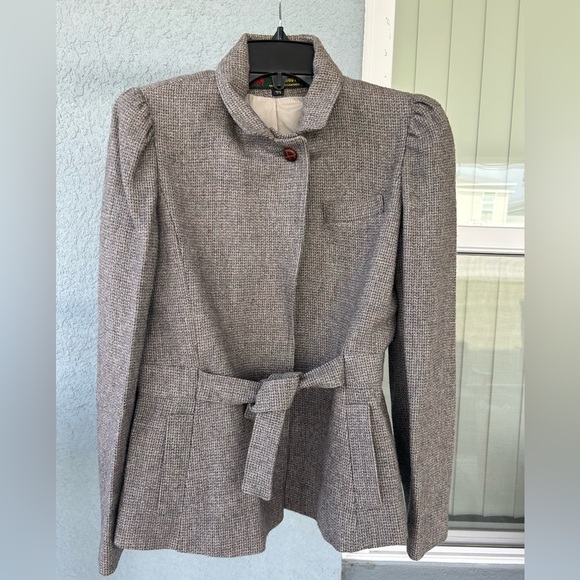 Women’s Londonderry by Peabody Vintage Wool Blend Blazer Size 11 Belt Tie Waist - Picture 2 of 7